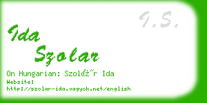 ida szolar business card